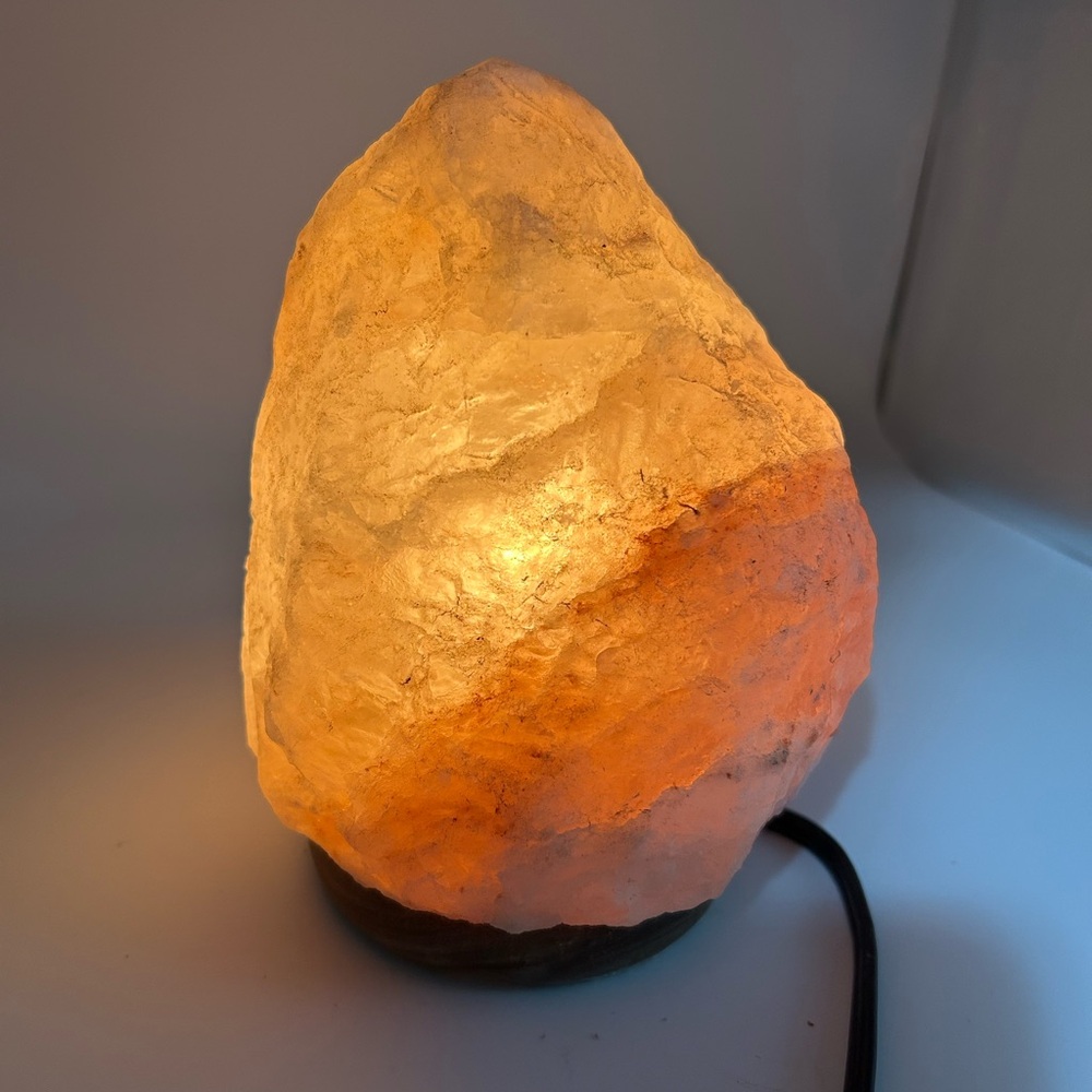 Himalayan Pink Salt Lamp Crystal Rock Light 7” tall 5” wide, 6 lbs